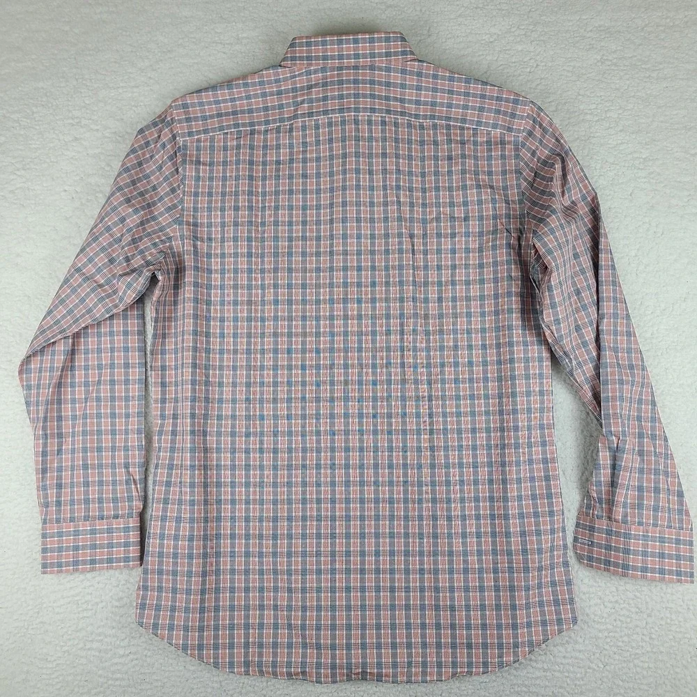 Banana Republic Shirt Mens XL Blue Orange Non‎ Iron Tailored Slim Fit Button Up